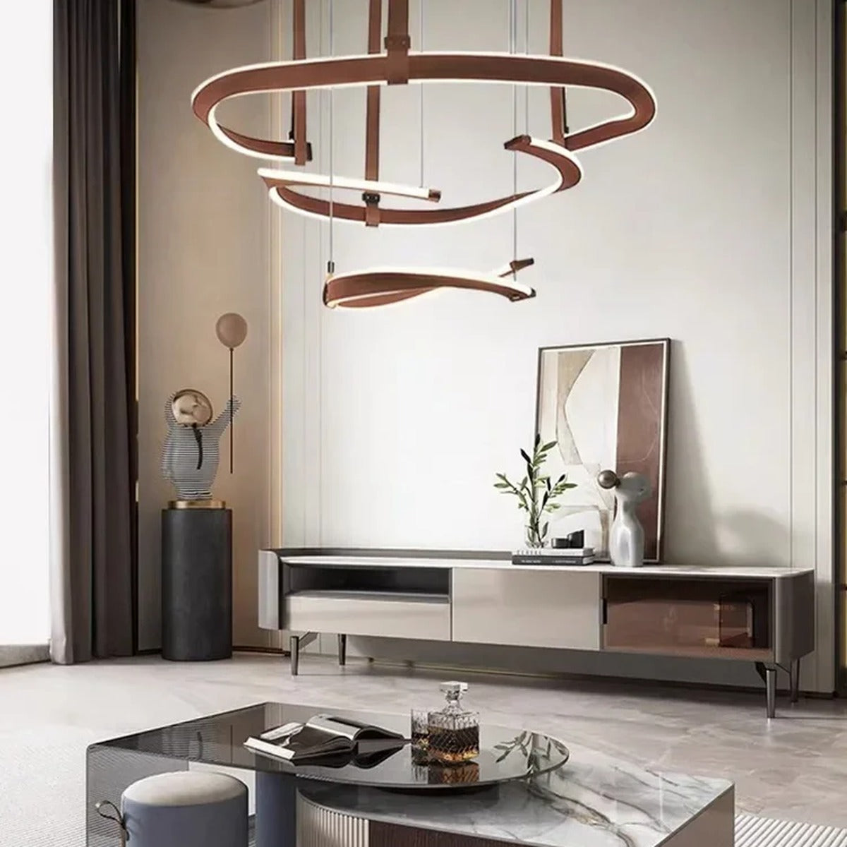 Warm Contemporary Chandelier Convoria – Lifestyle View 2