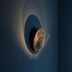 Gold Foil Disc Ambient Wall Sconce – Yarlion – Lifestyle View 2