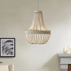 Bohemian Wooden Bead Empire Chandelier – Teruko – Lifestyle View 2