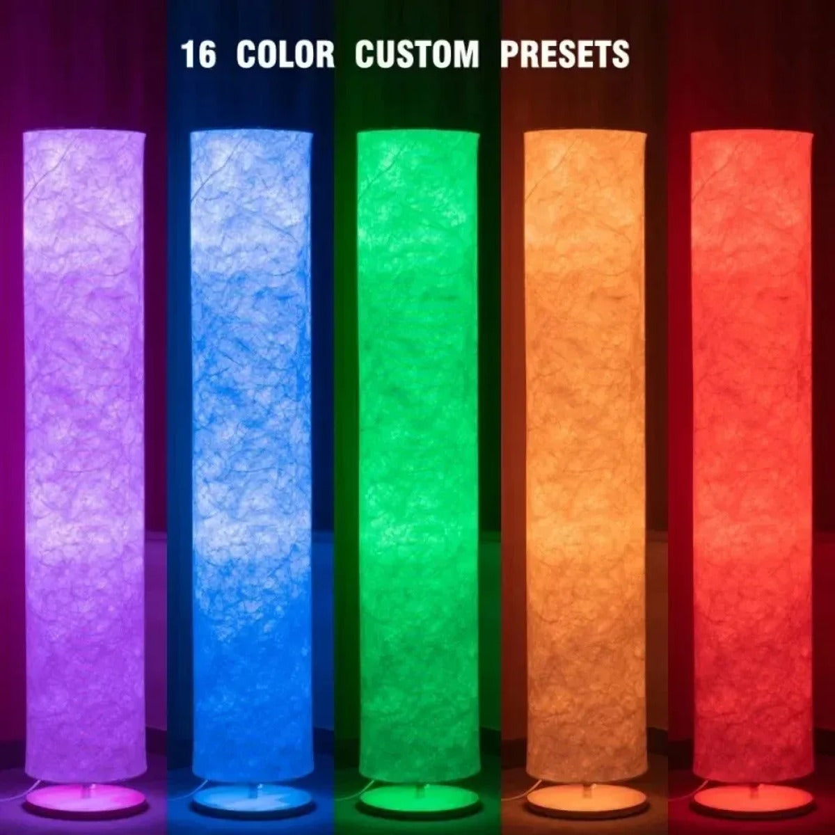 Soft Glow Fabric Column Floor Lamp – Xvirath – Lifestyle View 2