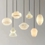 Sculptural Carved Marble Pendant Light – Sarvenith – Detail View 6