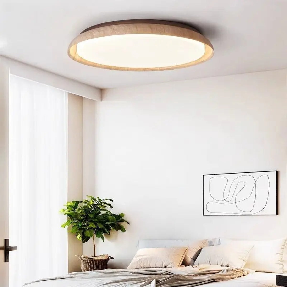 Travertine Ring Flush Ceiling Light – Stillara – Lifestyle View 3