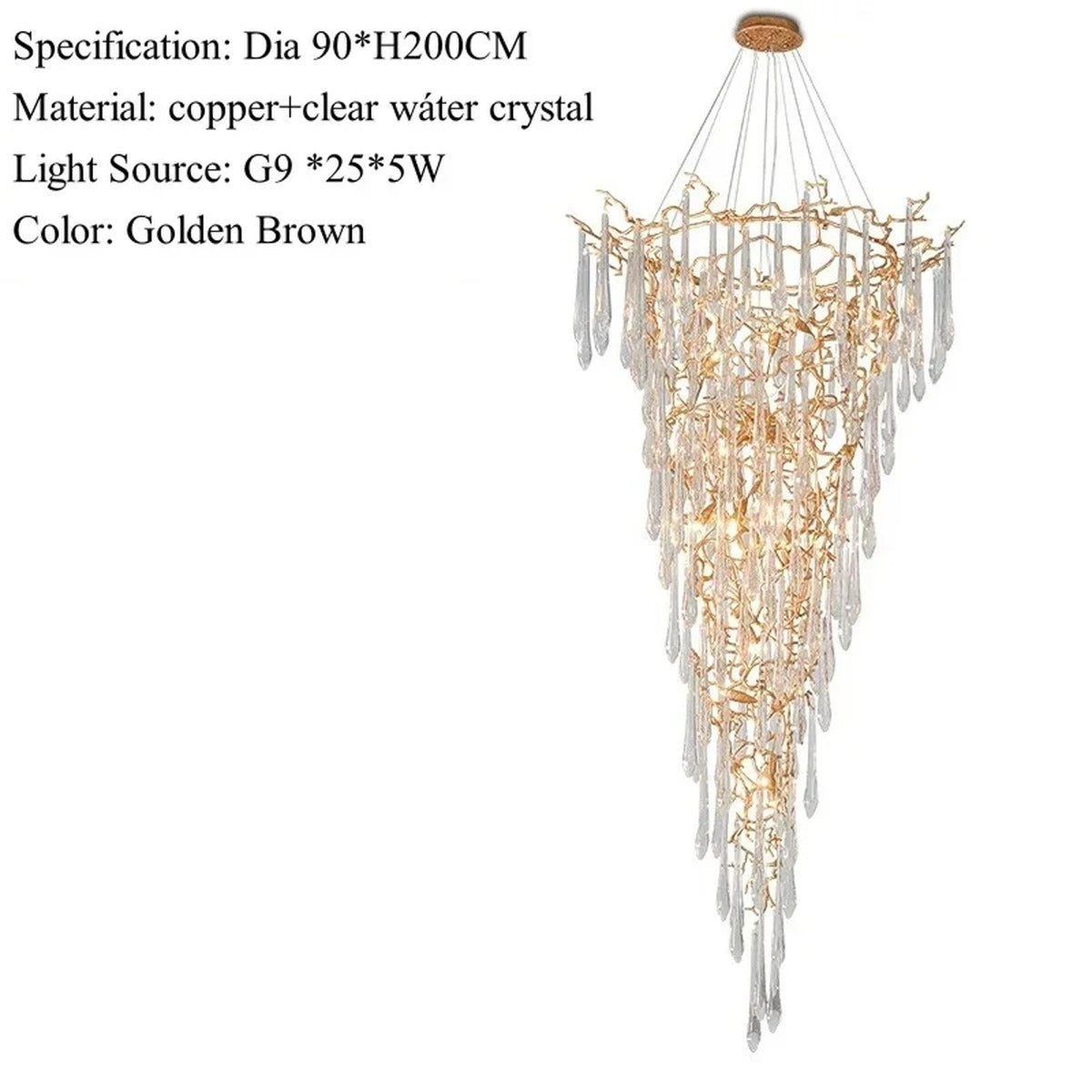 Crystal Icicle Cascade Chandelier – Larvex – Product Detail 10
