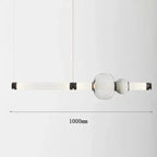 Glass Orb Linear Pendant Light Prismova — Style A — Black, 100cm