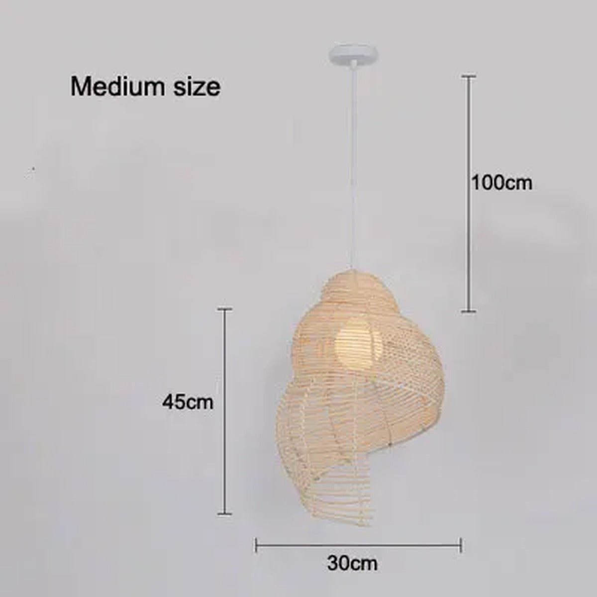 Handwoven Rattan Conch Pendant Light – Kintara – Product Detail 8