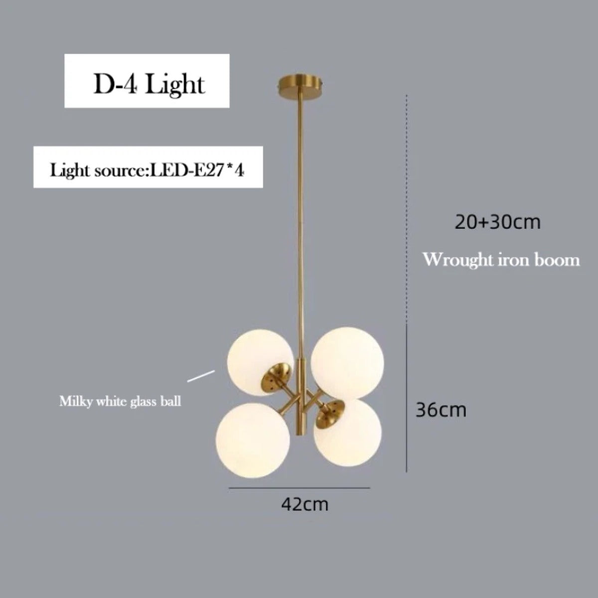 Brass Cluster Glass Sphere Pendant Orvelo – Product Detail 7