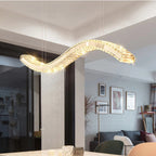 Serpentine Crystal Linear Chandelier Oevanthos — dimension diagram