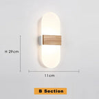 Modern Wall Sconce Solion — Ivory Wood Band