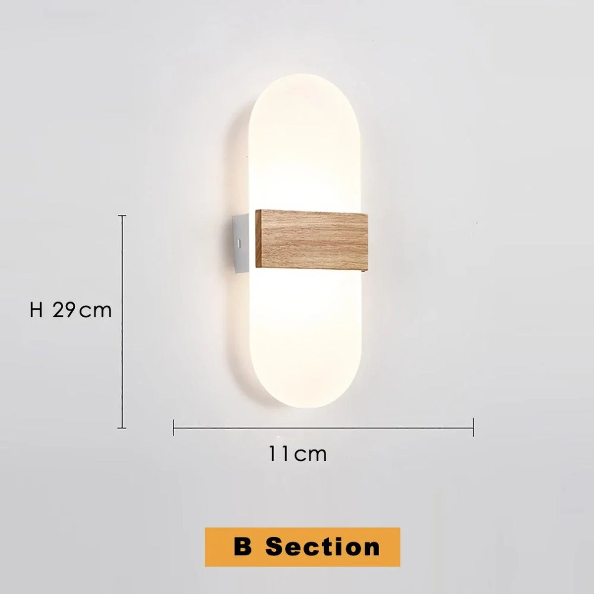 Modern Wall Sconce Solion — Ivory Wood Band