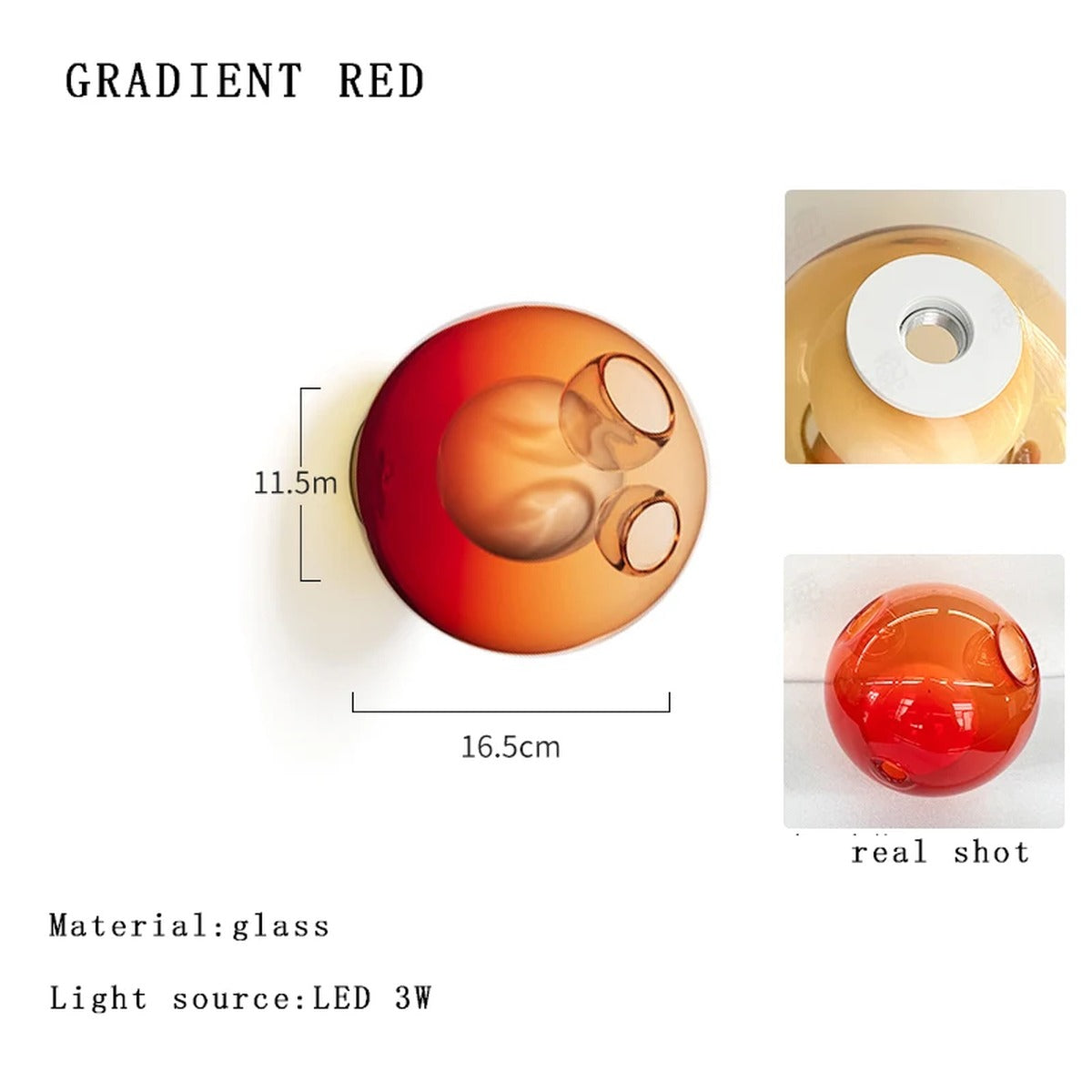 Coloured Glass Globe Wall Sconce – Chrometh – Product Detail 15