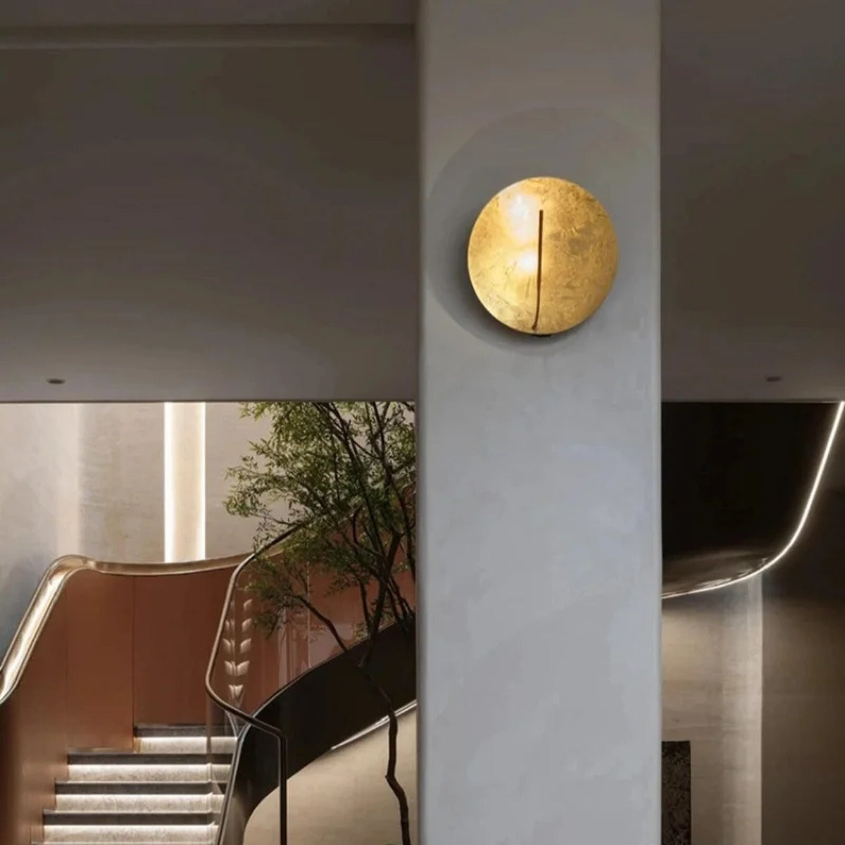 Gold Foil Disc Ambient Wall Sconce – Yarlion – Product Detail 6