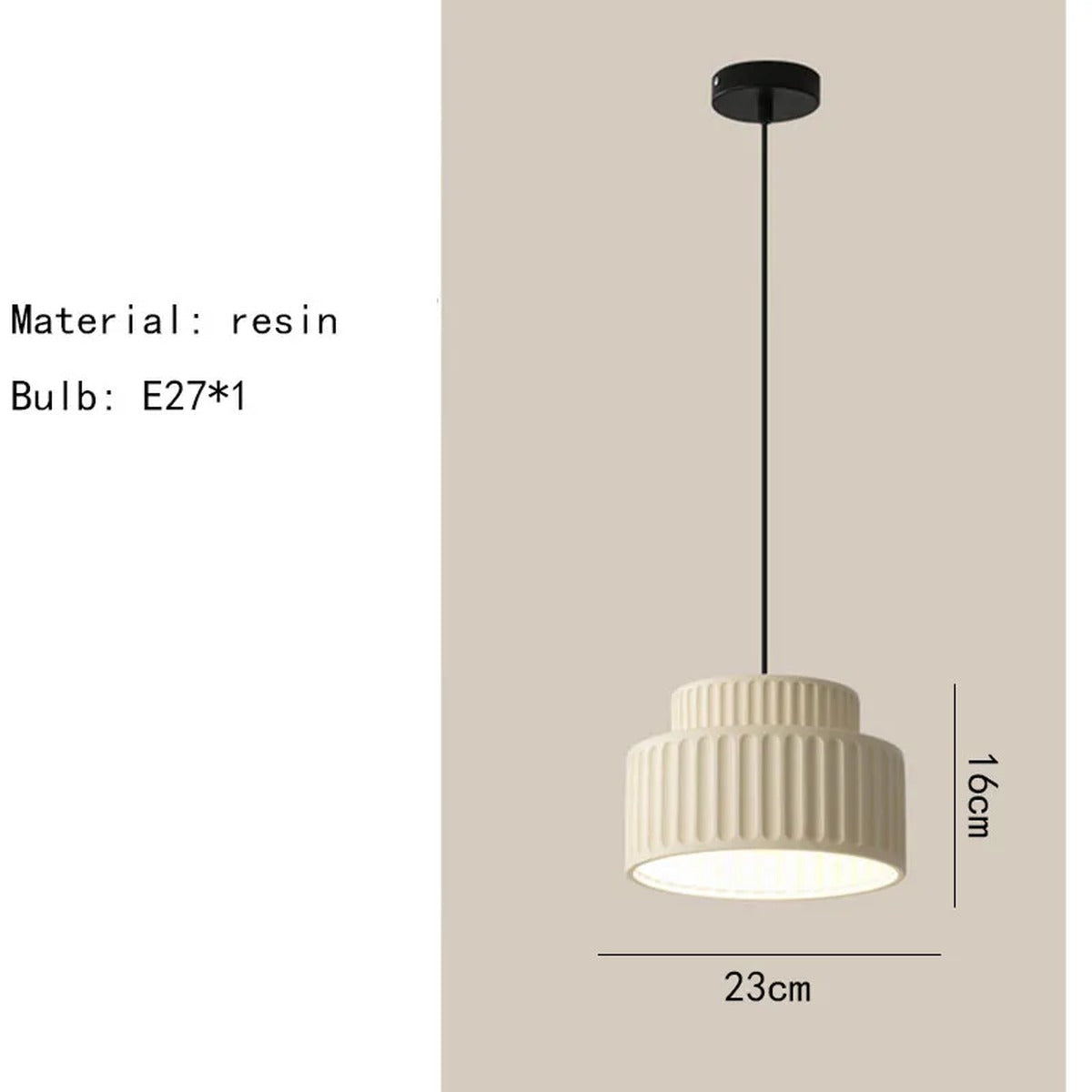 Tiered Ribbed Drum Pendant Light – Zenithral – Product Detail 12