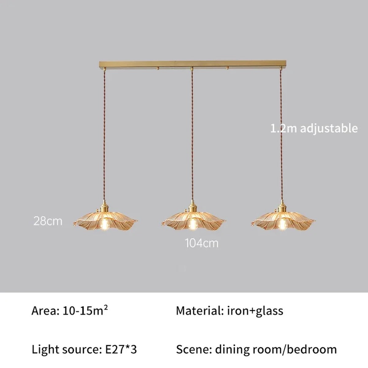 Scalloped Glass Flower Pendant Light Florivex – Product Detail 16