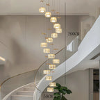 Spiral Crystal Cascade Staircase Chandelier Xelvara – 16 Heads