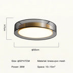 Meridex Round Brass Ring Flush Mount Ceiling Light — Medium 50cm