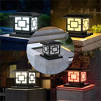 Eonara Mosaic design solar pillar light, switchable light colours