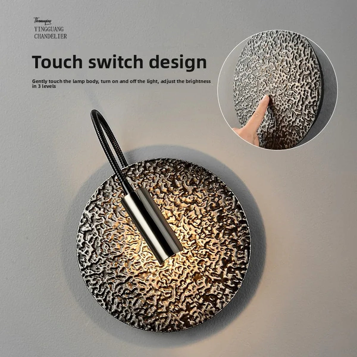 Coral Disc Gooseneck Reading Wall Sconce – Bevorith – Lifestyle View 4