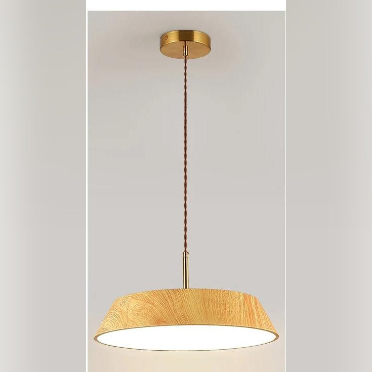 Wood-Grain Dome Pendant Light Oaklyn – Style B, Natural Wood finish