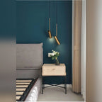 Slim Adjustable Spotlight Pendant Light – Rolantis – Gold 2-Head Lifestyle