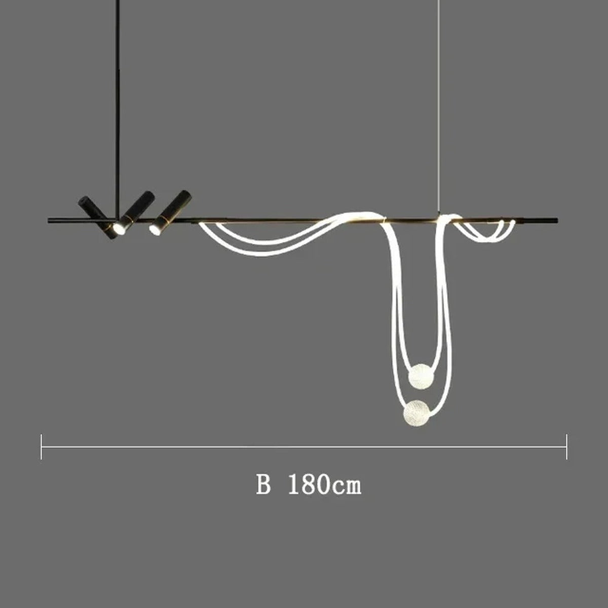 Sculptural LED Rope & Spotlight Linear Chandelier – Relionix – Product Detail 13