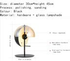Amber Glass Dome Table Lamp Derox – Dimensions