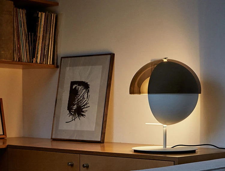 Amber Glass Dome Table Lamp Derox – Lifestyle, Sideboard