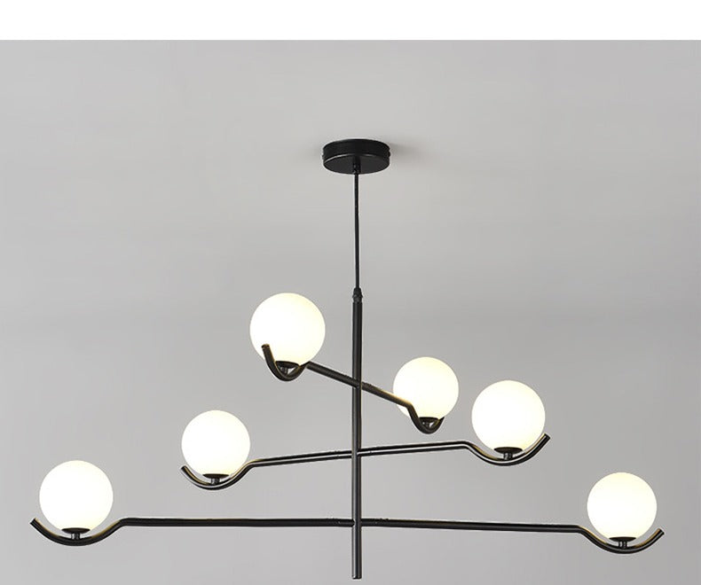 Jorval chandelier, 6-head configuration, studio view