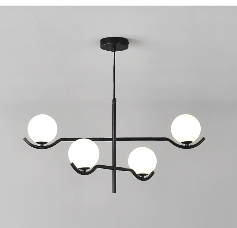 Jorval chandelier, 4-head configuration, studio view