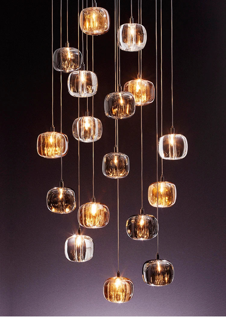 Crystalline Cascade Pendant Light Harvix - 21-Light Cascade Detail