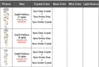 Crystalline Cascade Pendant Light Harvix - Size Specification Chart 1