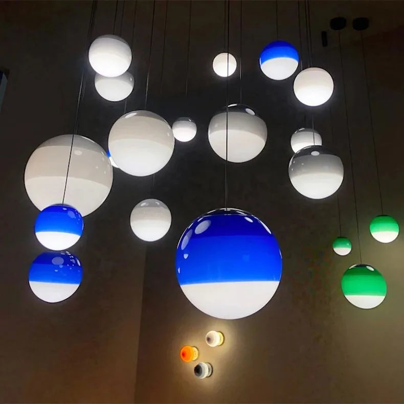 Ombré Glass Sphere Pendant Light – Olvinex – Lifestyle View 2