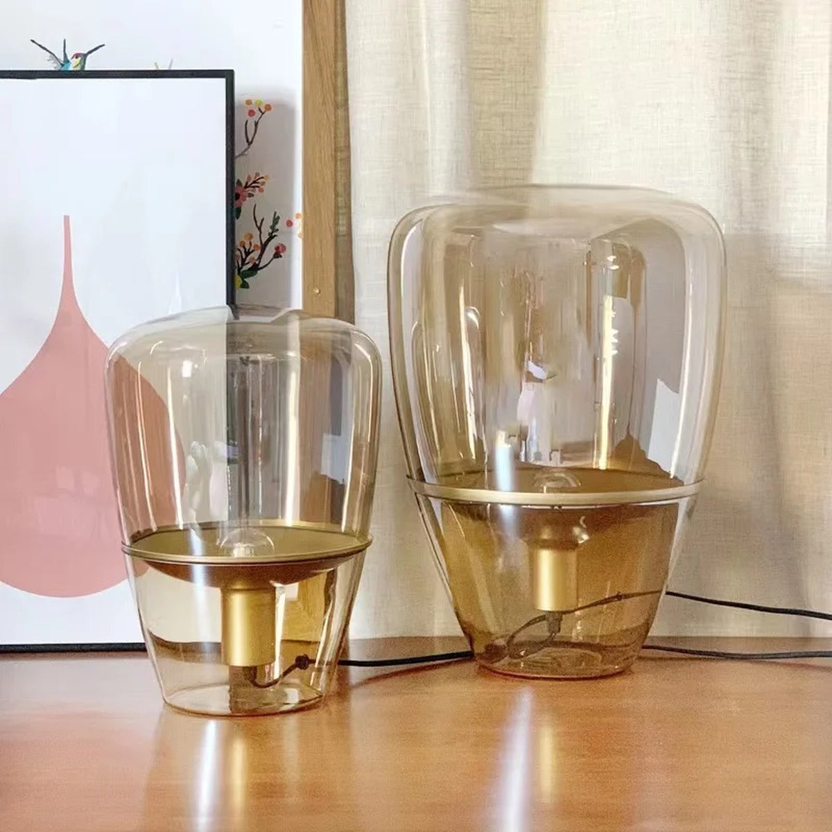 Smoked Glass Tapered Table Lamp Orvelux – Lifestyle View 3