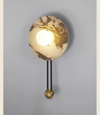 Grey-Veined Marble Disc Pendulum Wall Sconce – Dignaron