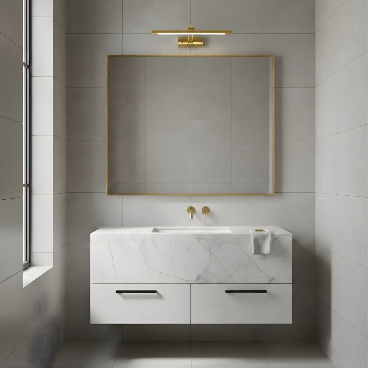 Chrome Pivoting LED Vanity Light Bivaro – Lifestyle View 2