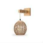 Hand-Woven Rattan Wall Sconce Galera – Lifestyle View 4