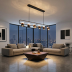 Rotatable-Head Linear Spotlight Bar Chandelier Corvino – Lifestyle in living room