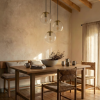 Warm Amber Glass Metal Pendant Light Corvane – Hero Shot