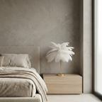 Natural Ostrich Feather Table Lamp Arelon – Lifestyle View 2
