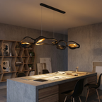 Vaelora sculptural organic ring linear chandelier