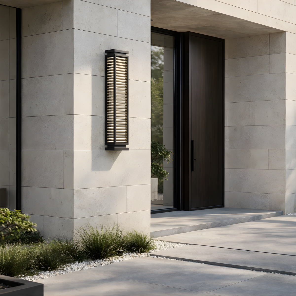 Louvered Aluminium Outdoor Wall Sconce Esox