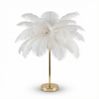 Natural Ostrich Feather Table Lamp Arelon – Lifestyle View 4