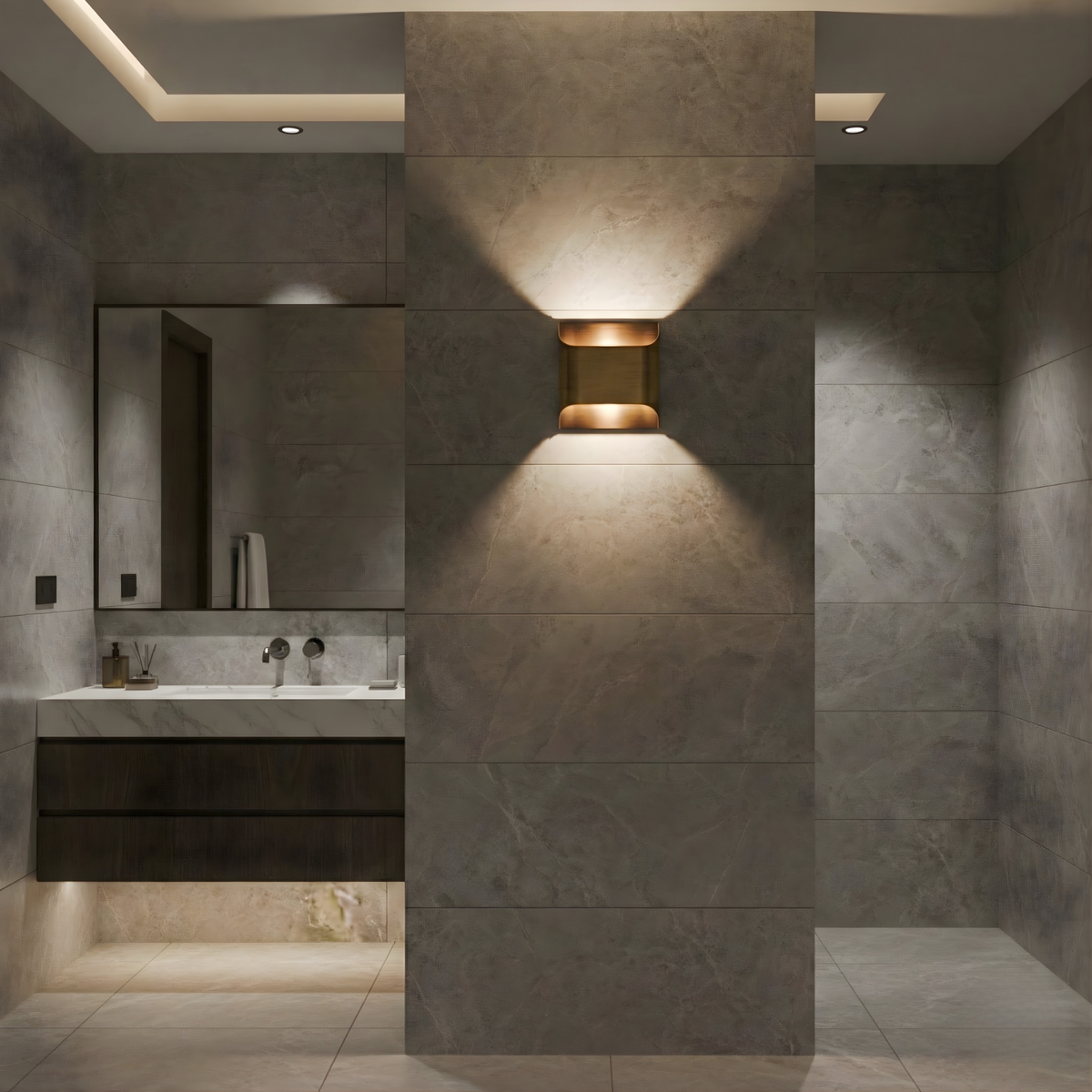 Precision Metal Wall Sconce Noctis – Lifestyle, Bathroom