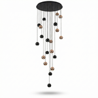 Black & Copper Sphere Cluster Chandelier Radianto