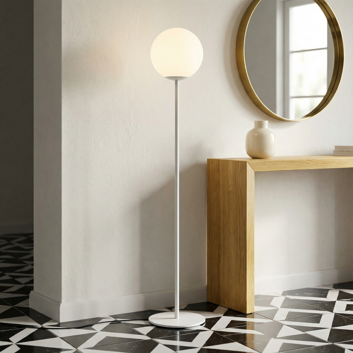 Celnox floor lamp - close-up on the switch and cable