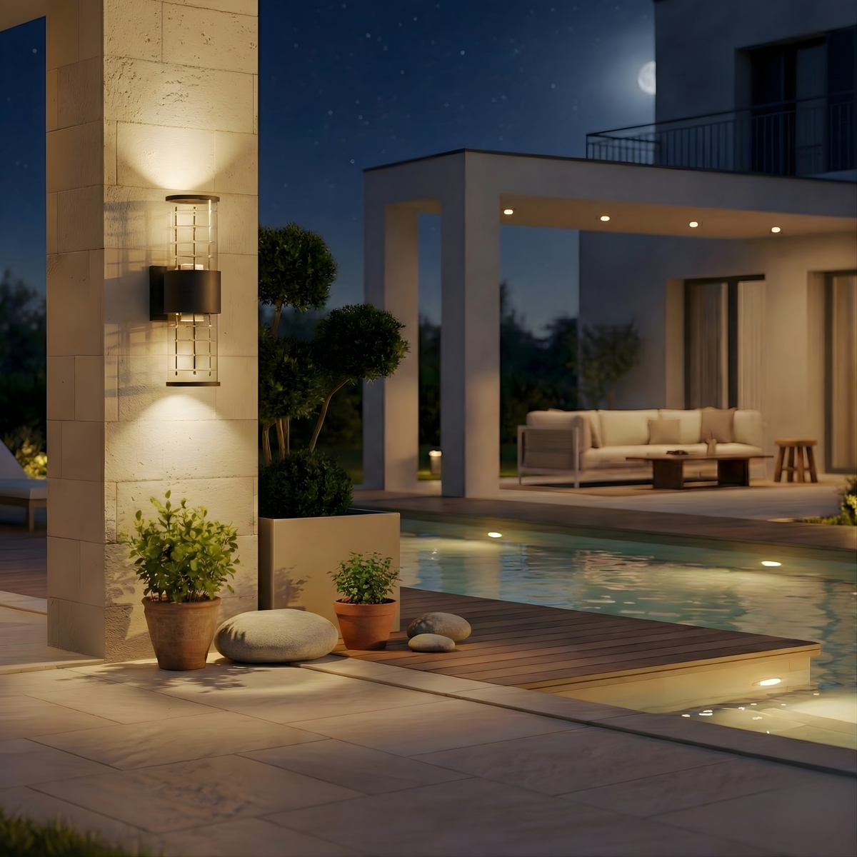 Outdoor Aluminium Wall Sconce Evsel