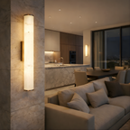 Hand-Finished Marble Copper Wall Sconce Evix – Lifestyle, Evening Interior