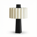 Nordic Matte Black Pleated-Shade Table Lamp Orvantis – Studio View