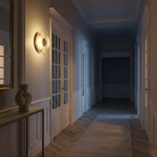 Layered Glass Disc Brass Wall Sconce Orbivex – Lifestyle View 3