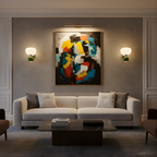 Ribbed Opal Dome Wall Sconce Trivex – Lifestyle, Green Ball, Living Room