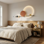 Sculptural Orbit LED Wall Sconce Ambrix – 120 cm, Terracotta Finish